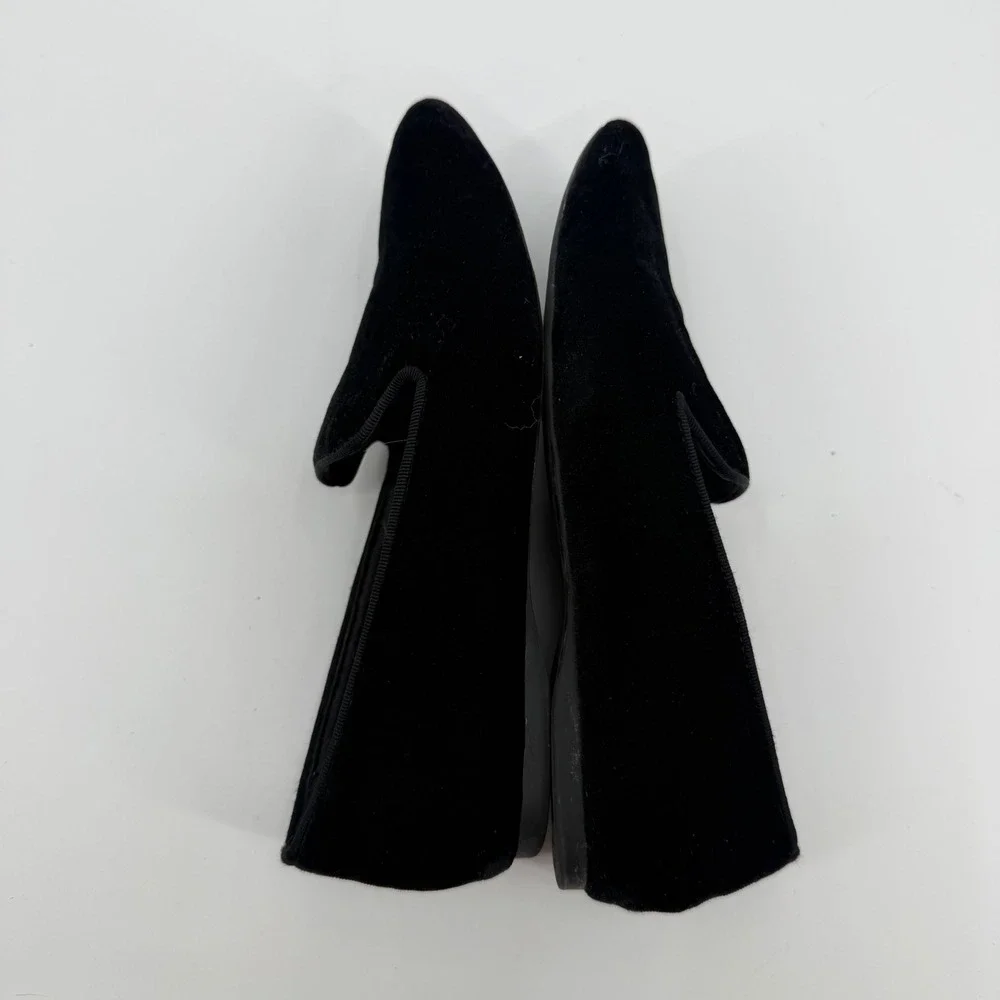 Birdies Starling Black Velvet Loafers Womens 7 Smoking Slipper Flats